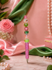 Ivy Elegance Beaded Statement Pens - Pink & Green Edition