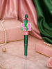 Ivy Elegance Beaded Statement Pens - Pink & Green Edition