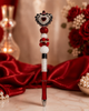 Crimson Devastation Beaded Statement Pens-Crimson & Cream Edition