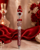 Crimson Devastation Beaded Statement Pens-Crimson & Cream Edition