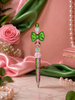 Ivy Elegance Beaded Statement Pens - Pink & Green Edition