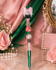 Ivy Elegance Beaded Statement Pens - Pink & Green Edition