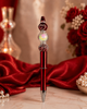 Crimson Devastation Beaded Statement Pens-Crimson & Cream Edition