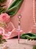 Ivy Elegance Beaded Statement Pens - Pink & Green Edition