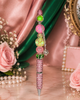 Ivy Elegance Beaded Statement Pens - Pink & Green Edition