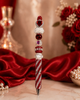 Crimson Devastation Beaded Statement Pens-Crimson & Cream Edition